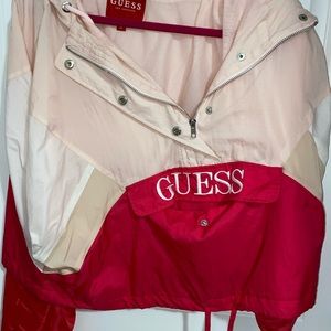 Guess pink and white windbreaker
